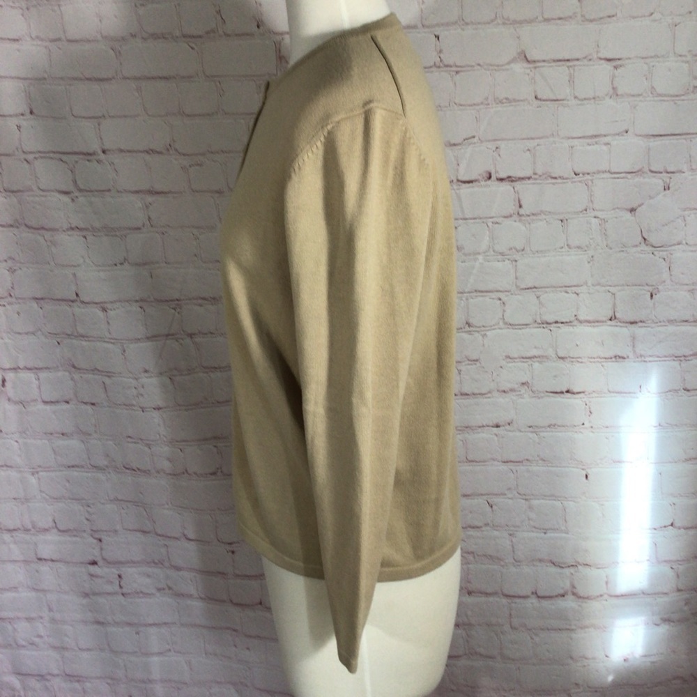 Liz Baker Petite Tan Long Sleeve Knit Cardigan - Size Small Petite - Picture 6 of 7